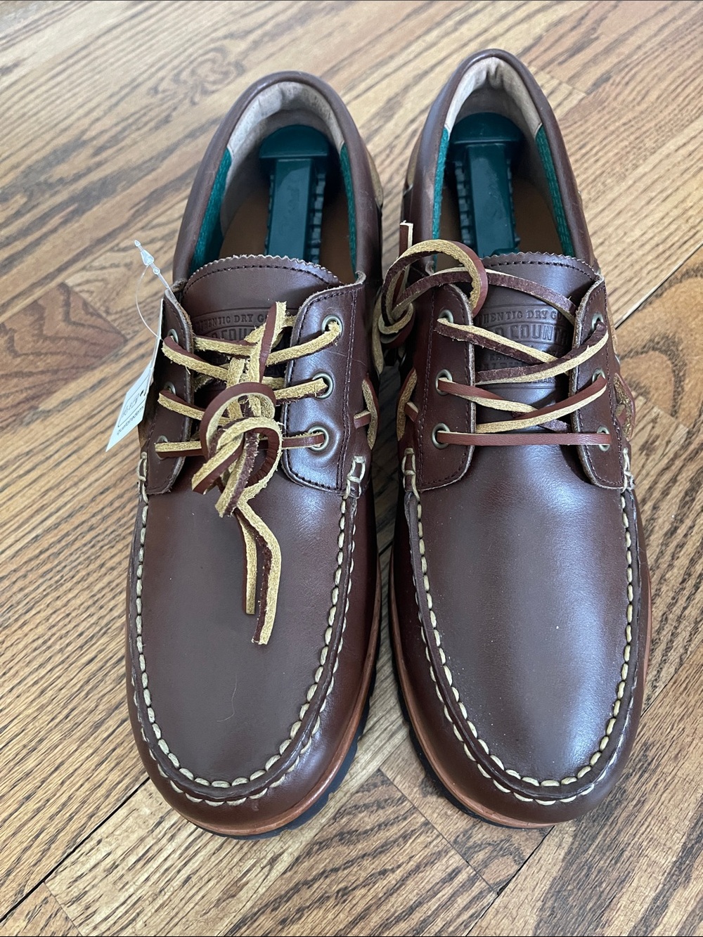 Polo Ralph Lauren Men’s Brown Leather Boat Shoes Size 9.5 NWT - Picture 5 of 6